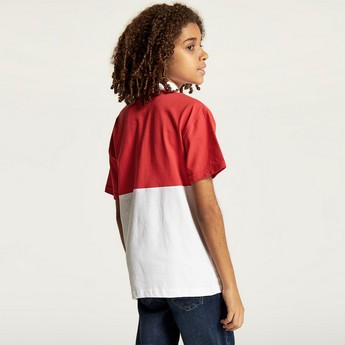 Juniors Colourblock Polo T-shirt with Short Sleeves