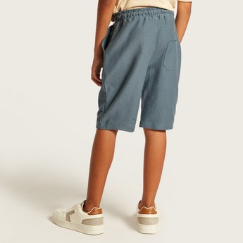 Solid Shorts with Drawstring Closure and Pockets