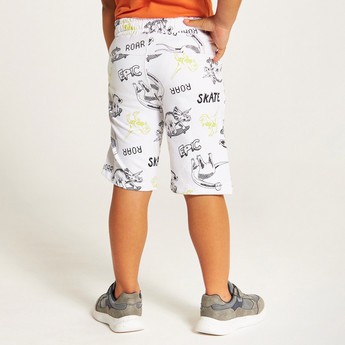 Juniors Printed Shorts with Drawstring Closure and Pockets