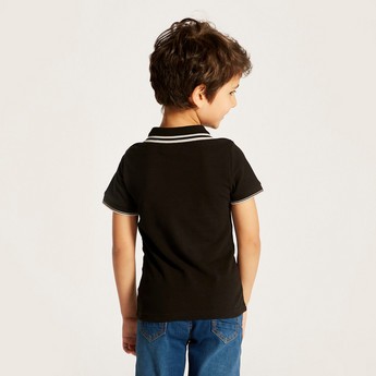 Juniors Polo Neck T-Shirt with Short Sleeves