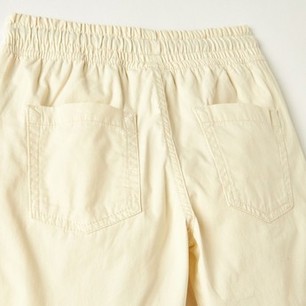 Juniors Solid Shorts with Pockets and Drawstring Closure