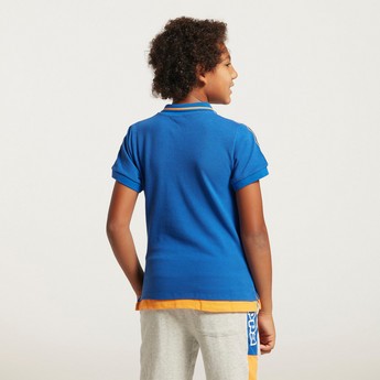 Kappa Printed Banda Tape Polo T-shirt with Short Sleeves and Zip Pocket