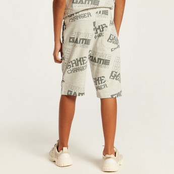 Juniors All-Over Print Shorts with Drawstring Closure and Pockets