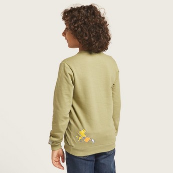 Snoopy Print Pullover with Long Sleeves