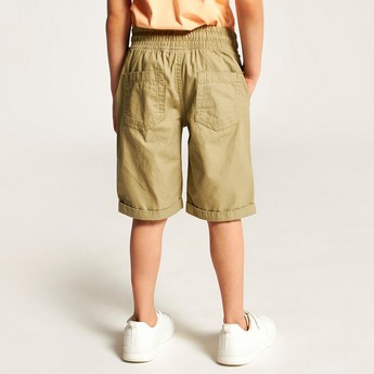 Juniors Solid Shorts with Pockets and Drawstring Closure