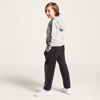 adidas Logo Print Jog Pants with Drawstring Closure and Pockets