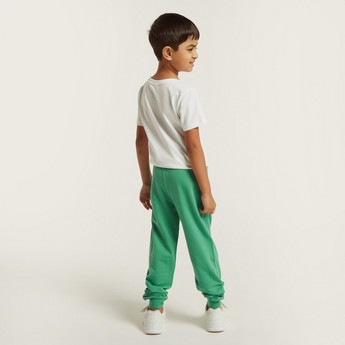 Juniors Solid Jog Pants with Pockets and Drawstring Closure