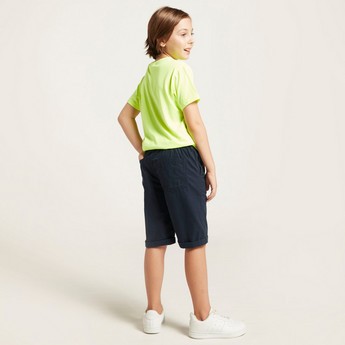 Juniors Solid Shorts with Pockets and Drawstring Closure