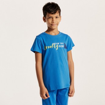 Juniors 4-Piece Printed T-shirt with Shorts and Pyjama Set