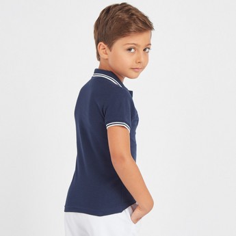 Juniors Polo Neck T-Shirt with Short Sleeves