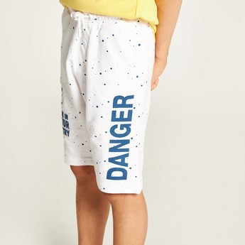 Juniors Printed Shorts with Pockets and Drawstring Closure