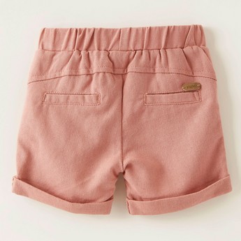 Giggles Solid Shorts with Elasticised Waistband and Drawstring Closure