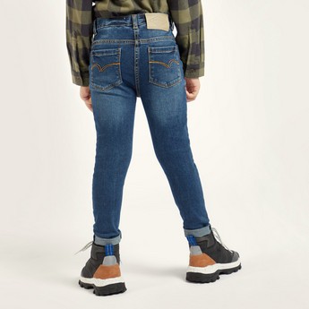 Lee Cooper Textured Jeans with Pocket Detail and Belt Loops