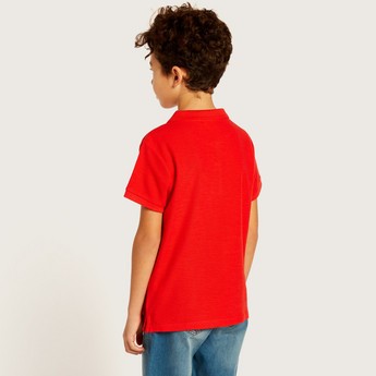 Juniors Solid Polo T-shirt with Short Sleeves