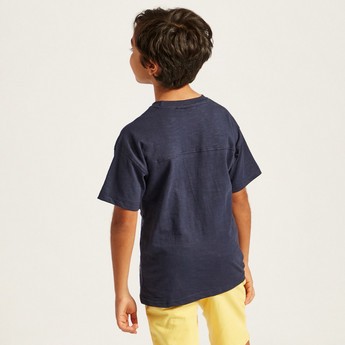 Juniors Solid T-shirt with Crew Neck and Pocket