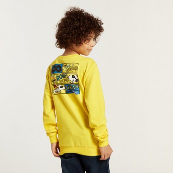 Snoopy Print Pullover with Long Sleeves