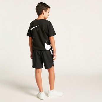 Nike Solid Shorts with Elasticated Waistband and Pockets