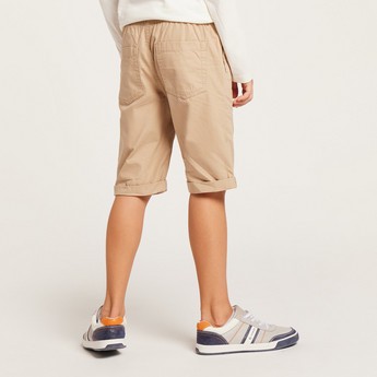 Juniors Solid Shorts with Pockets and Drawstring Closure