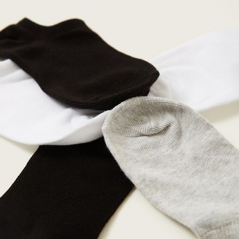 Gloo Solid Ankle-Length Socks with Cuffed Hem - Pack of 5