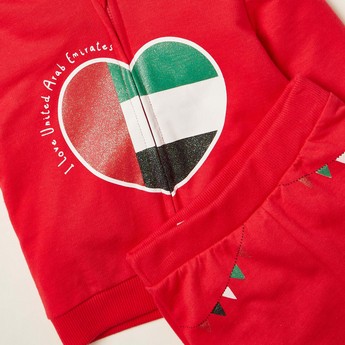 Juniors UAE National Day Print Sweatshirt and Jog Pants Set