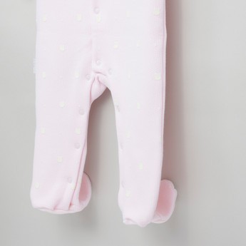 Giggles Printed Closed Feet Sleepsuit with Long Sleeves and Collar