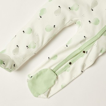 Juniors Pear Print Sleepsuit with Long Sleeves