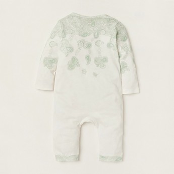 Giggles Paisley Print Sleepsuit with Long Sleeves