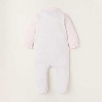 Giggles Embroidered Sleepsuit with Long Sleeves