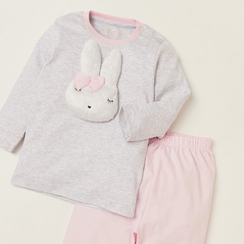 Juniors Solid T-shirt and Pyjama Set