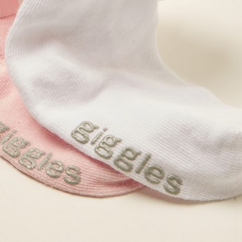 Giggles Solid Socks with Ruffles - Set of 2