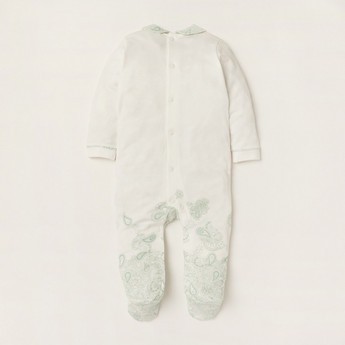 Giggles Paisley Printed Sleepsuit with Peter Pan Collar