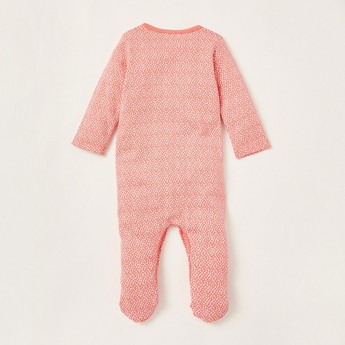 Juniors All-Over Printed Closed Feet Sleepsuit with Long Sleeves