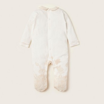 Giggles Collared Closed Feet Sleepsuit with Long Sleeves 
