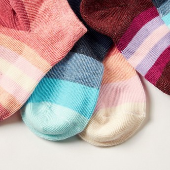 Juniors Striped Ankle Length Socks - Set of 5