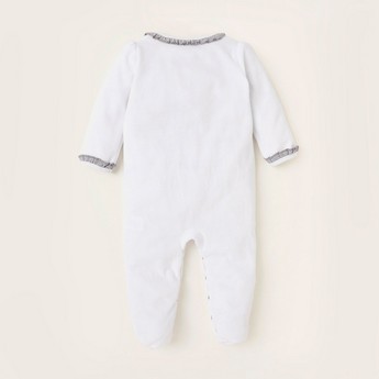 Juniors Bow Applique Detail Closed Feet Sleepsuit