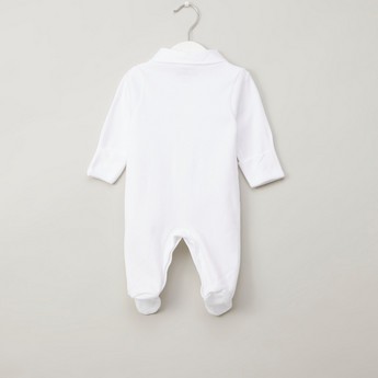 Solid Sleepsuit with Long Sleeves