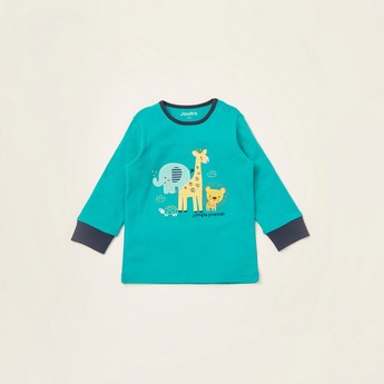 Juniors Graphic Print T-shirt with Pyjama Set