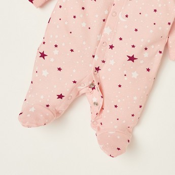 Juniors All-Over Printed Closed Feet Sleepsuit with Long Sleeves