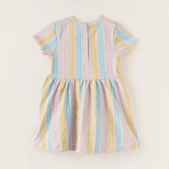 Expo 2020 Striped Dress with Short Sleeves