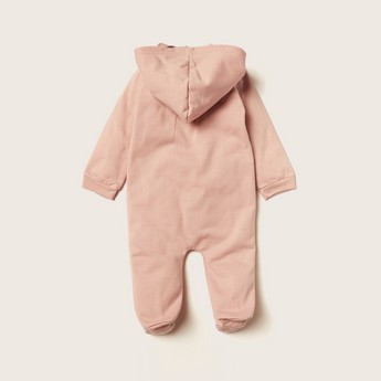 Juniors Solid Sleepsuit with Long Sleeves and Hood