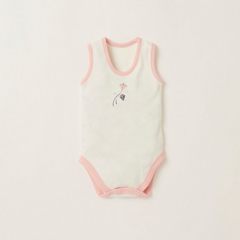 Juniors 3-Piece Printed Sleeveless Bodysuit Set