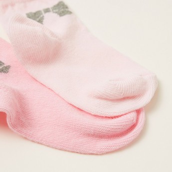 Juniors Printed Socks with Scalloped Hem - Pack of 2