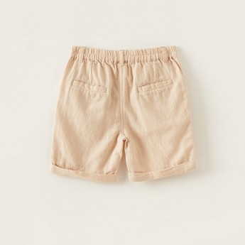 Giggles Solid Shorts with Elasticised Waistband and Pockets