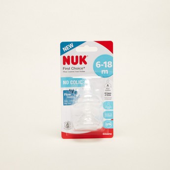 NUK First Choice+ Flow Control Teat 6 to 18 months - Pack of 2