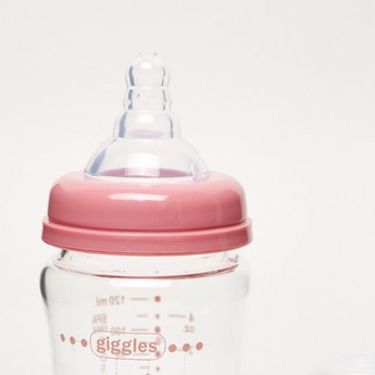 Giggles Printed Glass Feeding Bottle - 120 ml