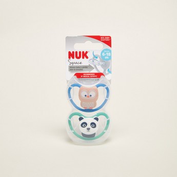 NUK Space 2-Piece Printed Soothers - 6-18 Months