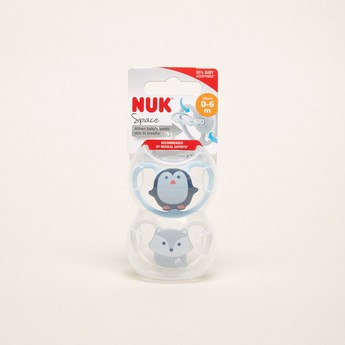 NUK Space 2-Piece Printed Soother - 0-6 Months