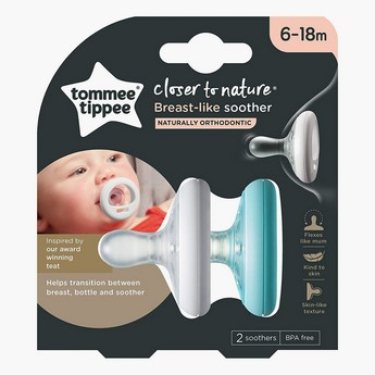 Tommee Tippee Closer To Nature Breast-Like 2-Piece Soother Set - 6-18 Months