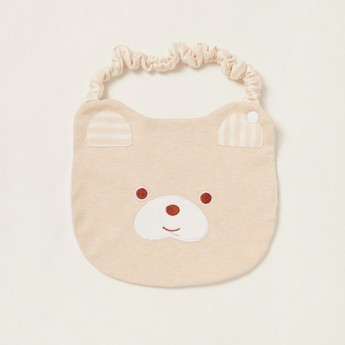 Juniors Bear Textured Bib with Snap Button Closure