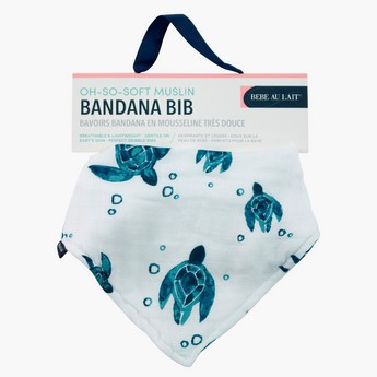 Bebe Au Lait Sea Turtle Print Bamboo Blend Bandana Bib